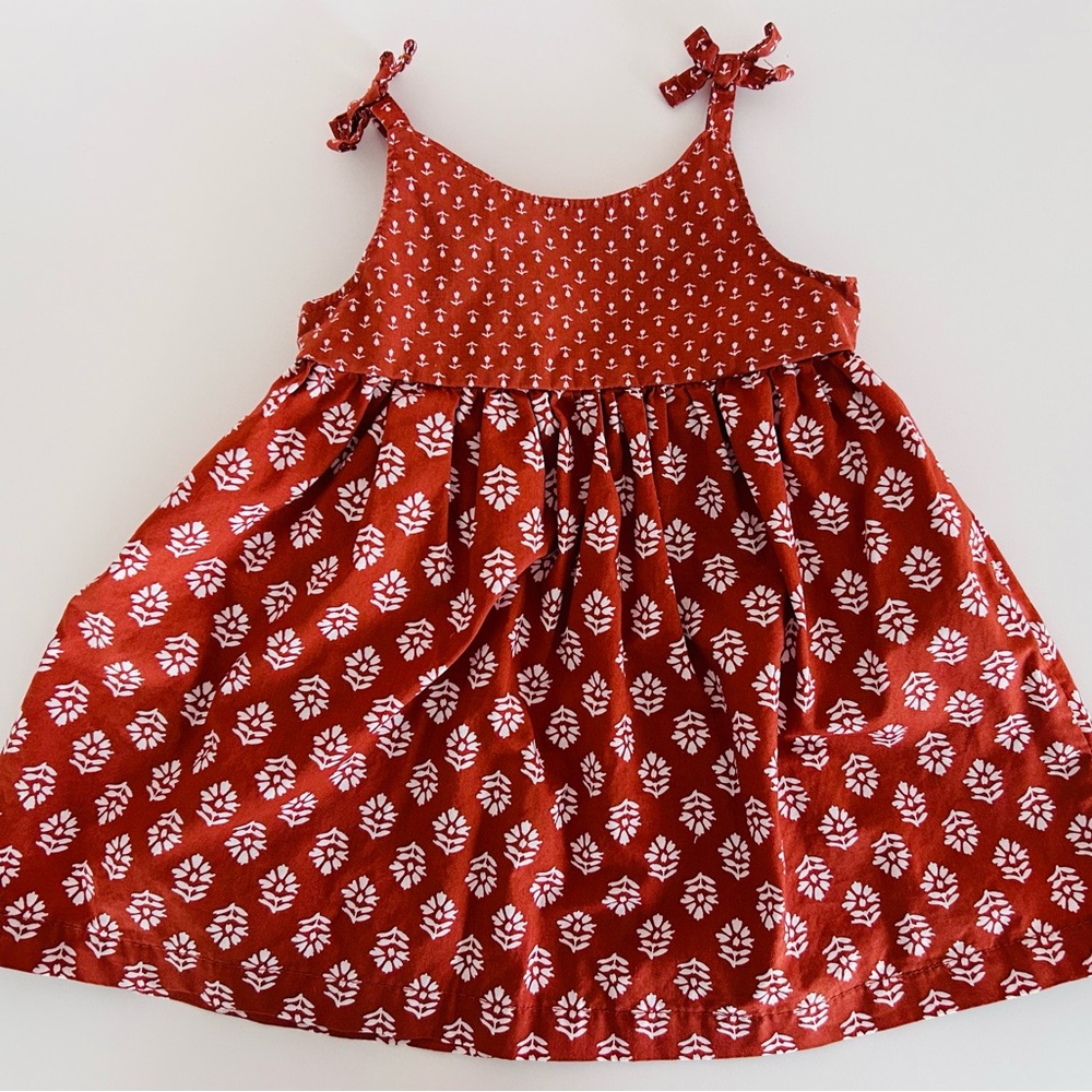 6 month old lightweight floral cotton summer dress with hat